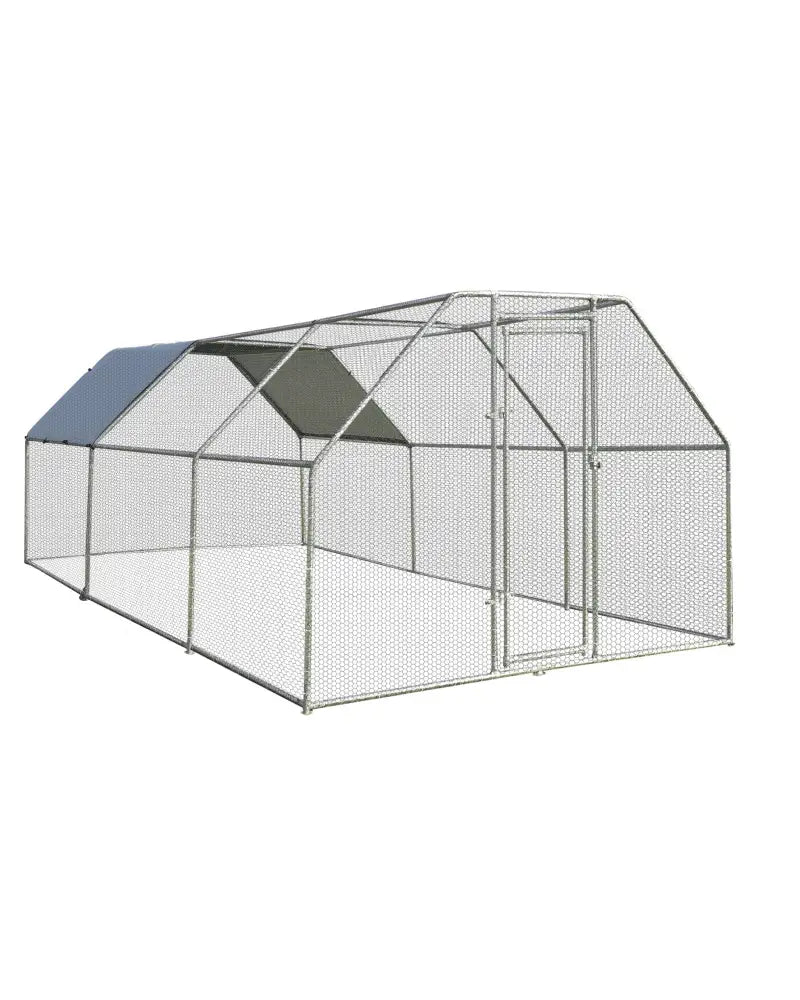 9.5 x 19 Feet Large Walk In Chicken Coop - Silver - Chicken Coops