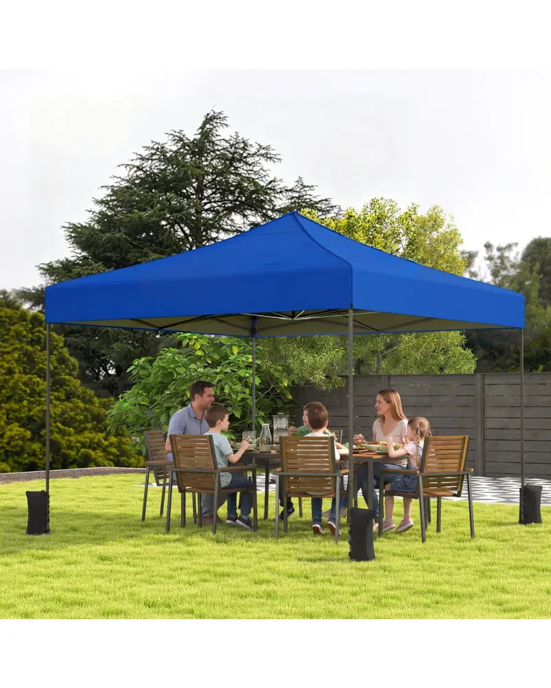 9.5 x 9.5 Feet Pop up Canopy Tent with Adjustable Heights-Blue - Blue - Canopies