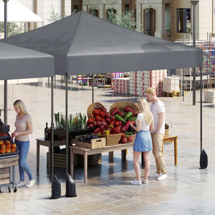 9.5 x 9.5 Feet Pop up Canopy Tent with Adjustable Heights-Gray - Gray - Canopies
