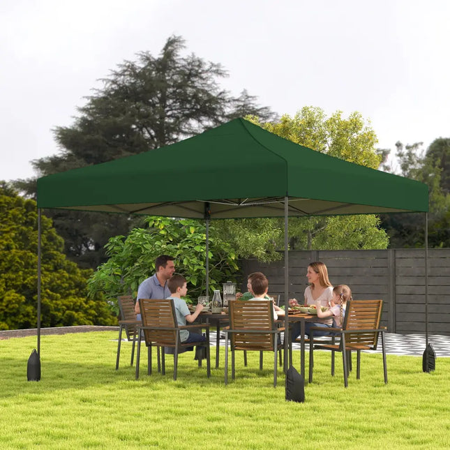 9.5 x 9.5 Feet Pop up Canopy Tent with Adjustable Heights-Green - Green - Canopies