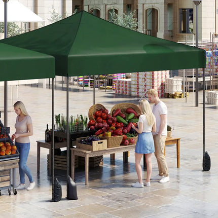9.5 x 9.5 Feet Pop up Canopy Tent with Adjustable Heights-Green - Green - Canopies