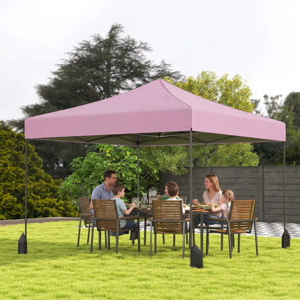 9.5 x 9.5 Feet Pop up Canopy Tent with Adjustable Heights-Pink - Pink - Canopies