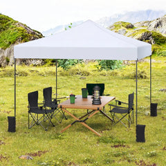9.5 x 9.5 Feet Pop up Canopy Tent with Adjustable Heights-White - White - Canopies