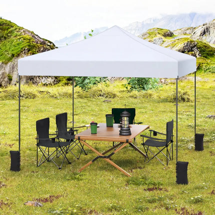 9.5 x 9.5 Feet Pop up Canopy Tent with Adjustable Heights-White - White - Canopies
