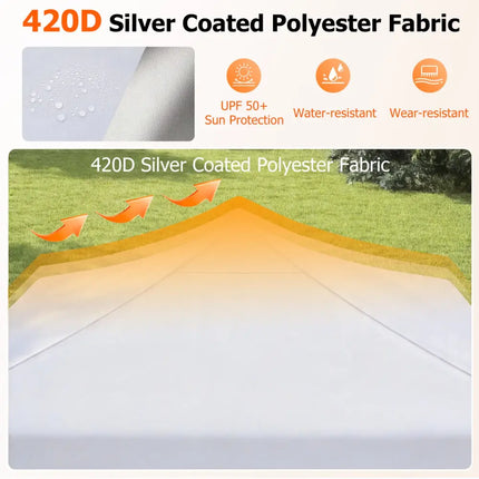 9.5 x 9.5 Feet Pop up Canopy Tent with Adjustable Heights-White - White - Canopies