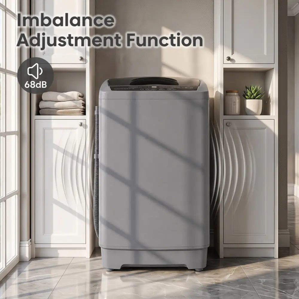 9.93 lbs Full Automatic Washing Machine with 8 Preset Programs-Gray - Gray - Washing Machines