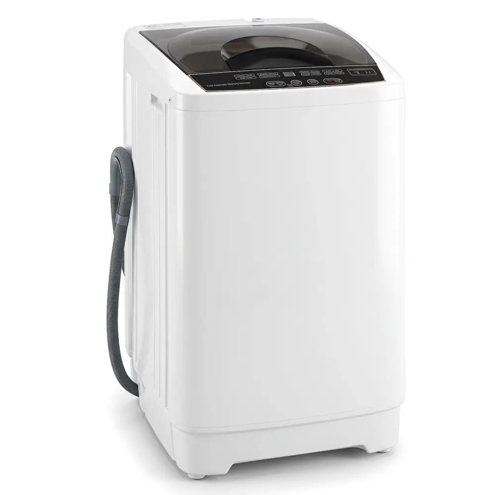 9.93 lbs Full Automatic Washing Machine with 8 Preset Programs-White - White - Washing Machines