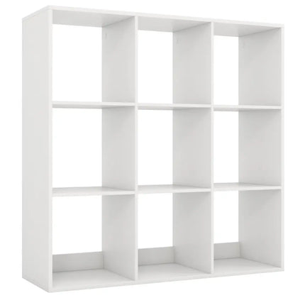 9 Cube Bookshelf with Back Guardrail for Living Room Bedroom-White - White - Bookcases