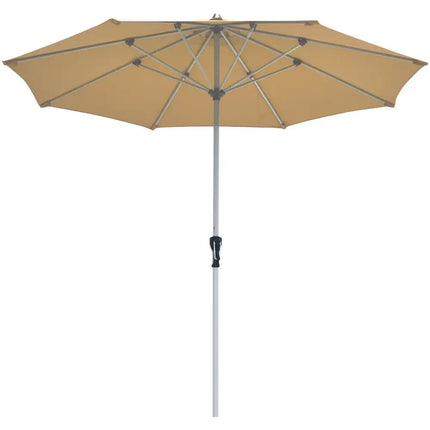 9 Feet Patio Outdoor Market Umbrella with Aluminum Pole without Weight Base-Beige - Beige - Outdoor Umbrellas