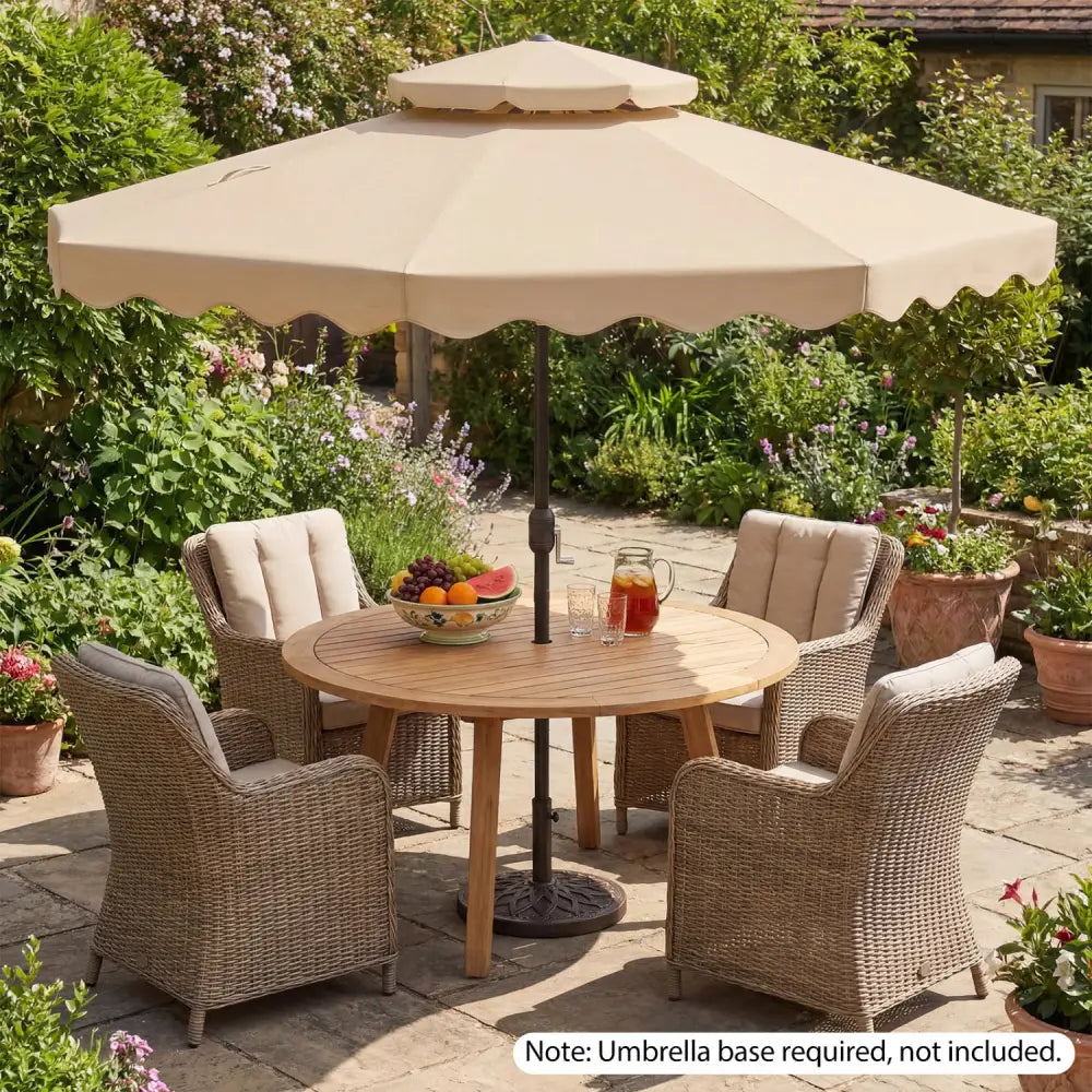 9 Feet Patio Umbrella with Push Button Tilt and Crank-Beige - Beige - Outdoor Umbrellas