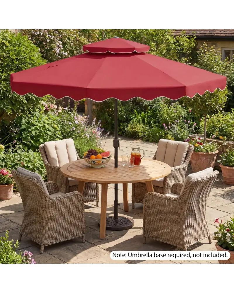 9 Feet Patio Umbrella with Push Button Tilt and Crank-Wine - Wine - Outdoor Umbrellas