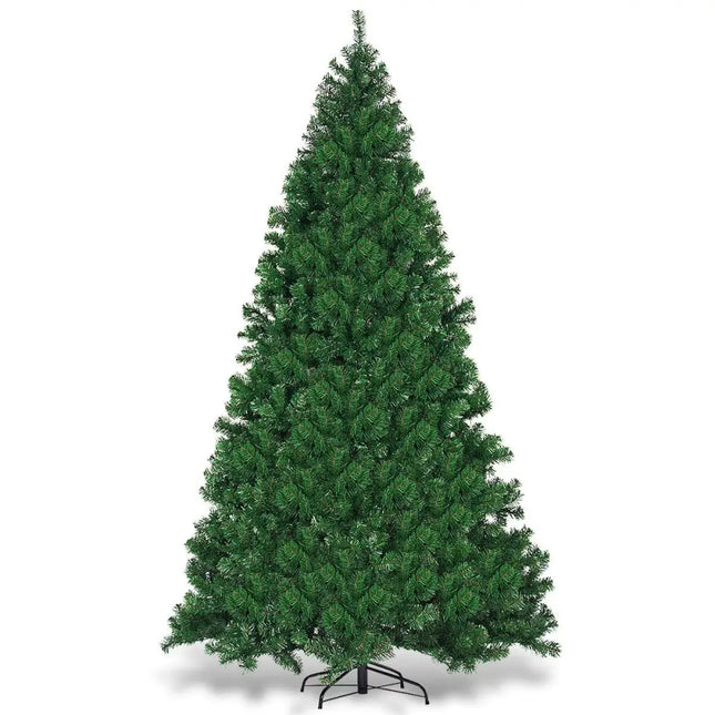 9 Feet Pre-Lit PVC Artificial Christmas Tree with 700 LED Lights - Green - Christmas Tree