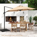 9 FT Cantilever Patio Umbrella with Vented Top and Sun-Protective Canopy-Beige - Beige - Outdoor Umbrellas