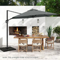 9 FT Cantilever Patio Umbrella with Vented Top and Sun-Protective Canopy-Gray - Gray - Outdoor Umbrellas