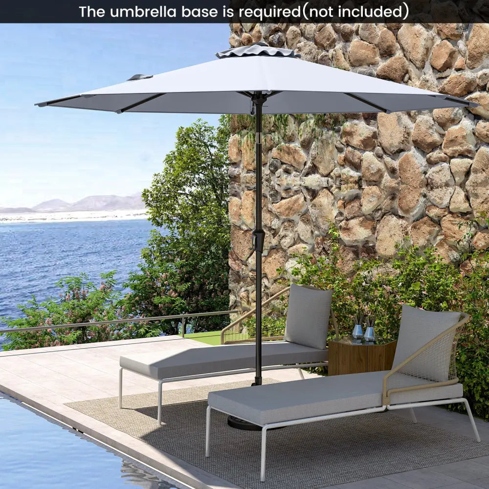 9 FT Outdoor Market Patio Table Umbrella Push Button Tilt Crank Lift-gray - Gray - Outdoor Umbrellas
