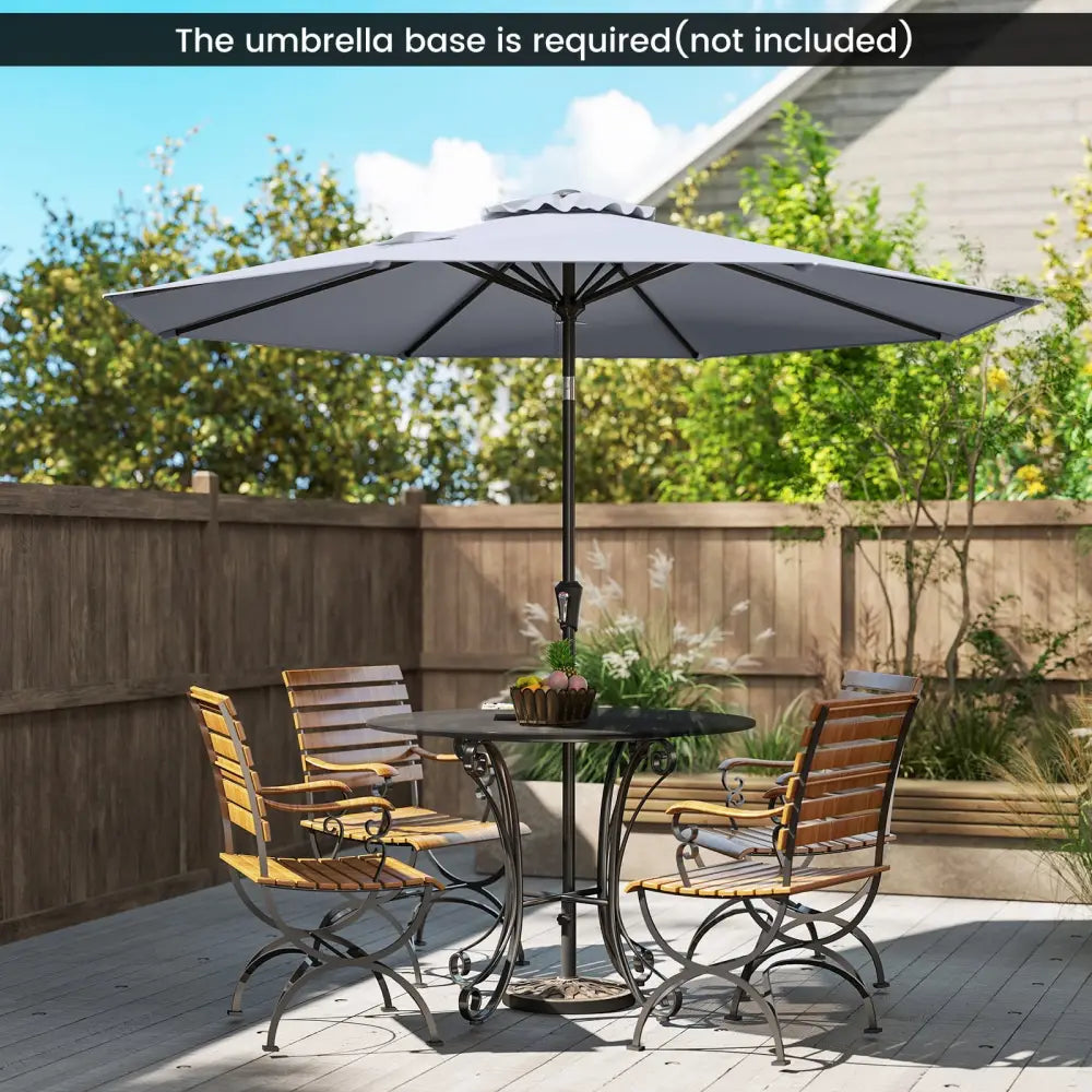 9 FT Outdoor Market Patio Table Umbrella Push Button Tilt Crank Lift-gray - Gray - Outdoor Umbrellas
