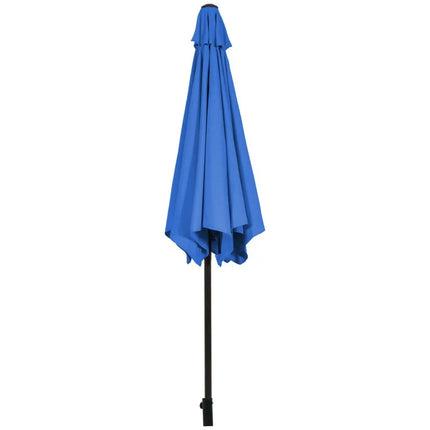 9 ft Outdoor Market Patio Table Umbrella Push Button Tilt Crank Lift-Blue - Blue - Outdoor Umbrellas