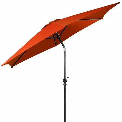 9 ft Patio Outdoor Umbrella with Crank-Orange - Orange - Outdoor Umbrellas