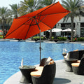9 ft Patio Outdoor Umbrella with Crank-Orange - Orange - Outdoor Umbrellas