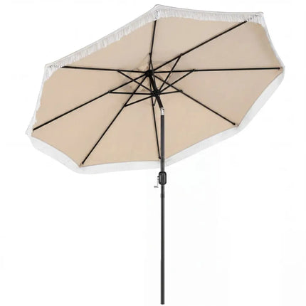9 FT Patio Umbrella with Sun-Protective Canopy for Patio Garden Pool-Beige - Beige - Outdoor Umbrellas