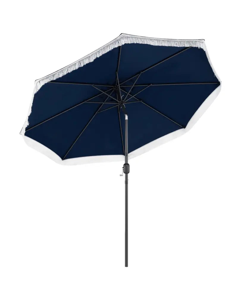 9 FT Patio Umbrella with Sun-Protective Canopy for Patio Garden Pool-Navy - Navy - Outdoor Umbrellas