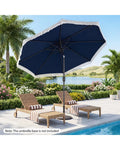 9 FT Patio Umbrella with Sun-Protective Canopy for Patio Garden Pool-Navy - Navy - Outdoor Umbrellas
