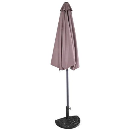 9’ Half Round Patio Umbrella Sunshade without Weight Base - Tan - Outdoor Umbrellas