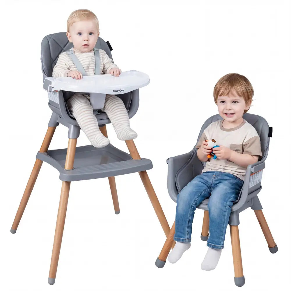 9-in-1 Convertible High Chair for Babies and Toddlers with Seat Cushion-Gray - Gray - High Chairs