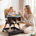 9-in-1 Convertible High Chair for Babies and Toddlers with Seat Cushion-Black - Black & Brown - High Chairs
