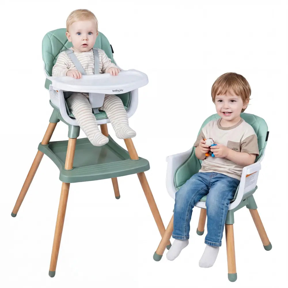 9-in-1 Convertible High Chair for Babies and Toddlers with Seat Cushion-Green - Green - High Chairs
