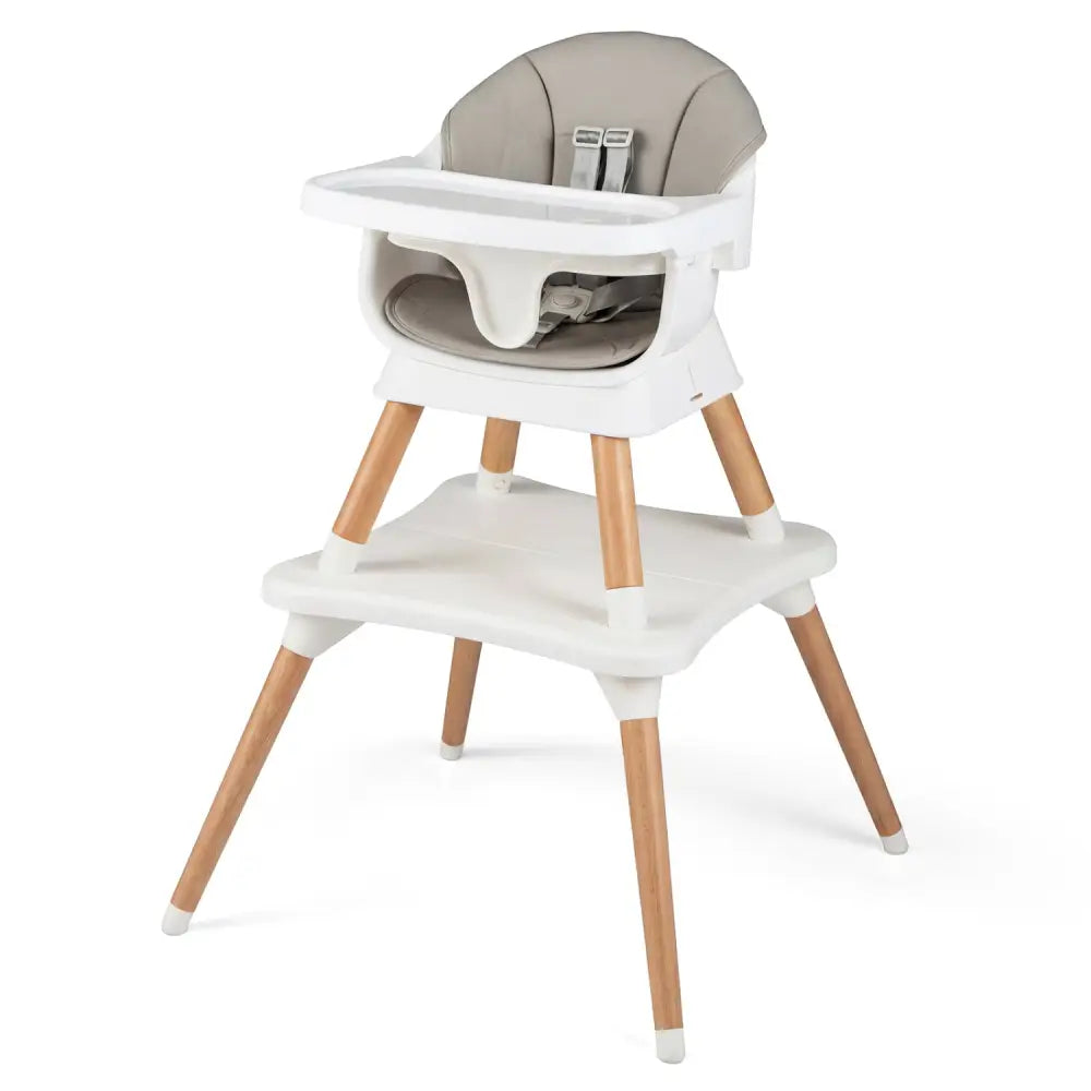 9-in-1 Convertible High Chair with Solid Wood Legs for Babies and Toddlers-White - White - High Chairs