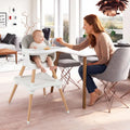 9-in-1 Convertible High Chair with Solid Wood Legs for Babies and Toddlers-White - White - High Chairs