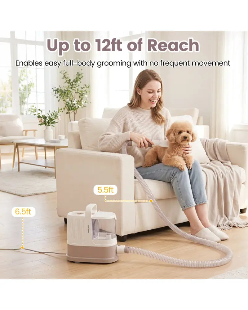 9-in-1 Dog Grooming Vacuum Kit for Shedding with 3 Suction Modes and Clippers for Dogs and Cats Home Cleaning - Vacuums