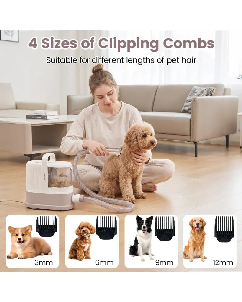 9-in-1 Dog Grooming Vacuum Kit for Shedding with 3 Suction Modes and Clippers for Dogs and Cats Home Cleaning - Vacuums