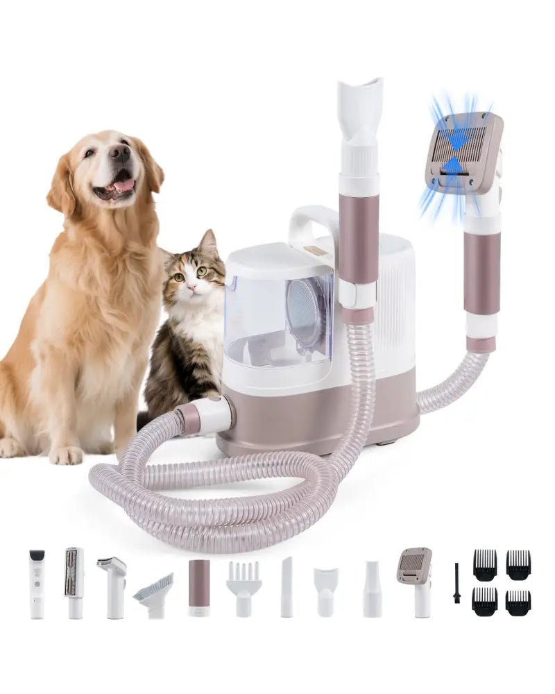 9-in-1 Dog Grooming Vacuum Kit for Shedding with 3 Suction Modes and Clippers for Dogs and Cats Home Cleaning - Vacuums