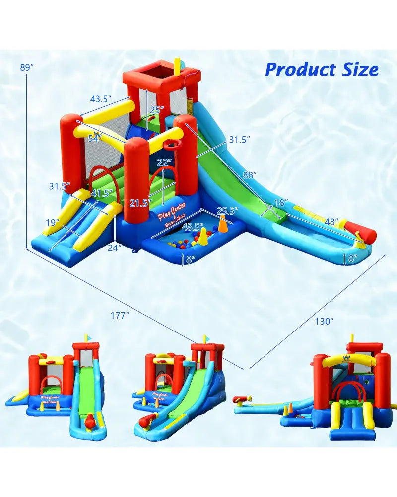 9-in-1 Inflatable Kids Water Slide Bounce House with 860W Blower - Inflatable Water Slides