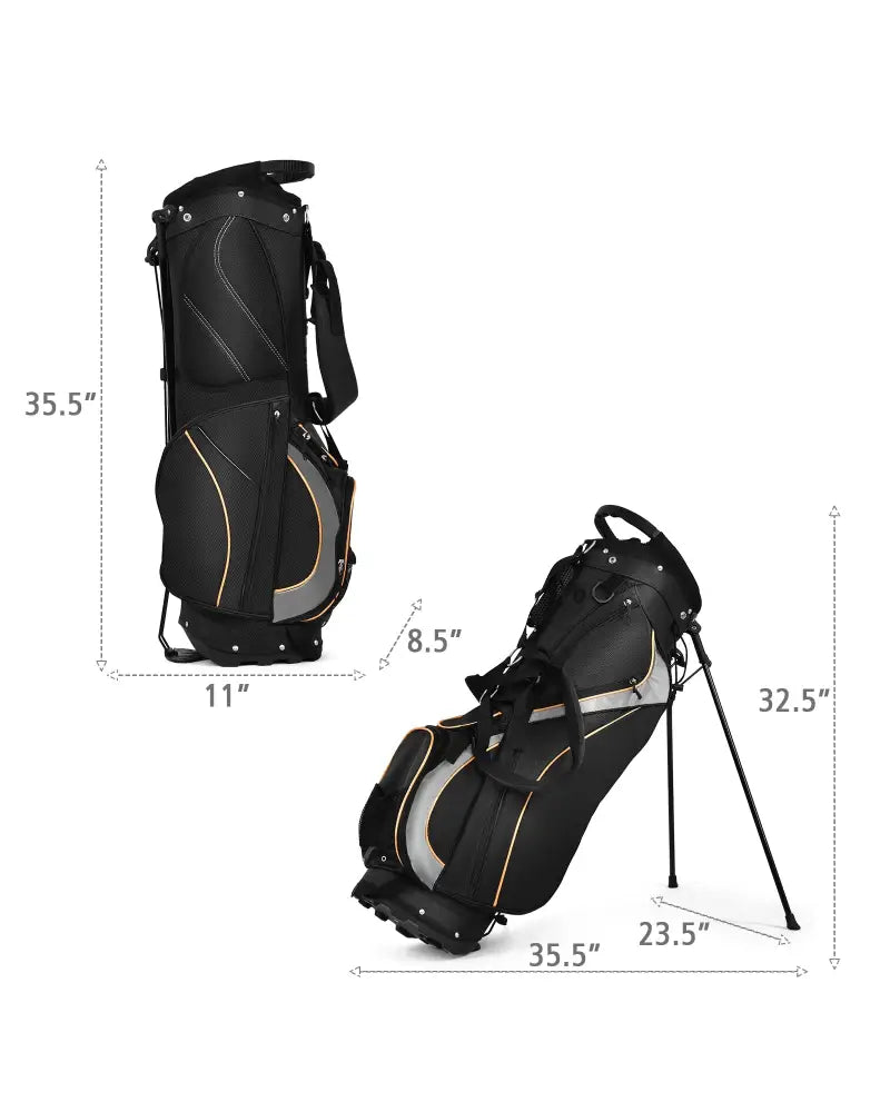 9 Inch Golf Stand Bag Divider Carry Pockets Storage - Black - Golf