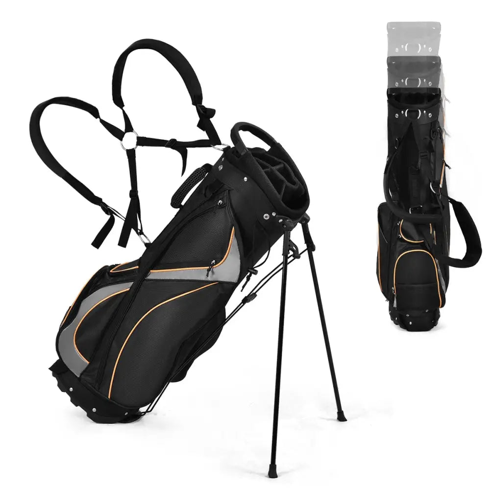 9 Inch Golf Stand Bag Divider Carry Pockets Storage - Black - Golf
