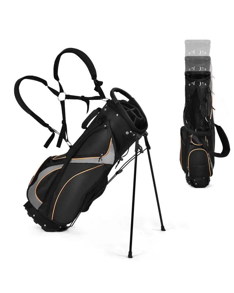 9 Inch Golf Stand Bag Divider Carry Pockets Storage - Black - Golf