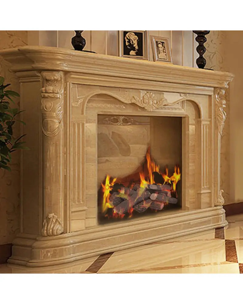 9 PCS Ceramic Fireplace Logs Set Realistic Artificial Gas Fireplace Logs - Fireplace Tools