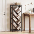 9-Tier Freestanding Bookcase for Hardcover Books-Rustic Brown - Rustic Brown - Bookcases