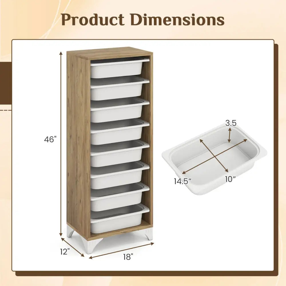 9-Tier Fruit and Vegetable Storage Rack Freestanding Wooden Pantry Organizer Cabinet - Sideboards Cabinets & Buffets