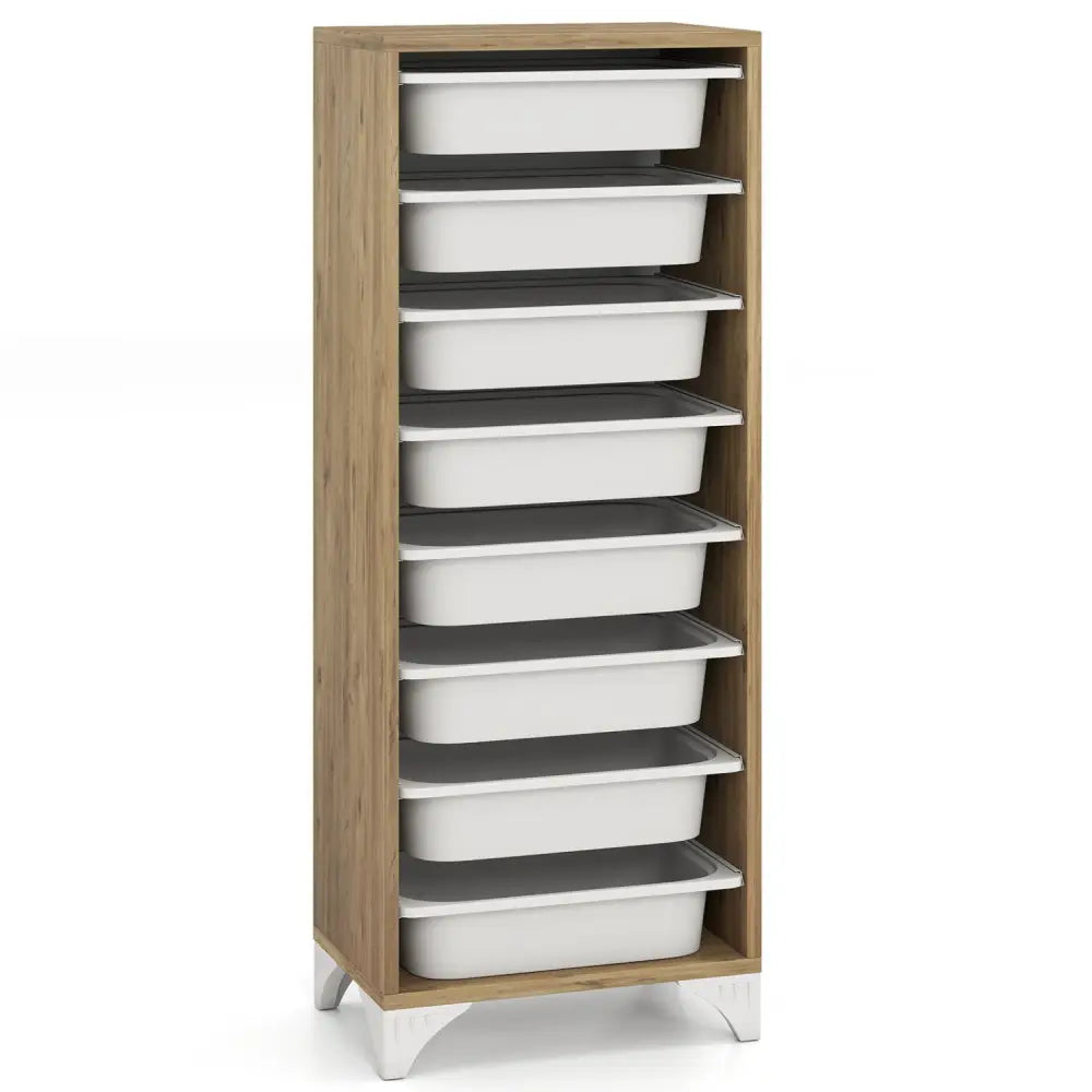 9-Tier Fruit and Vegetable Storage Rack Freestanding Wooden Pantry Organizer Cabinet - Sideboards Cabinets & Buffets