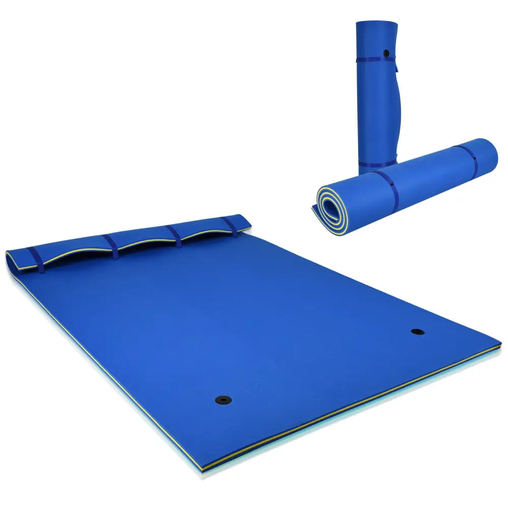 9’ x 6’ 3 Layer Floating Water Pad Foam Mat -Blue - Blue - Swimming