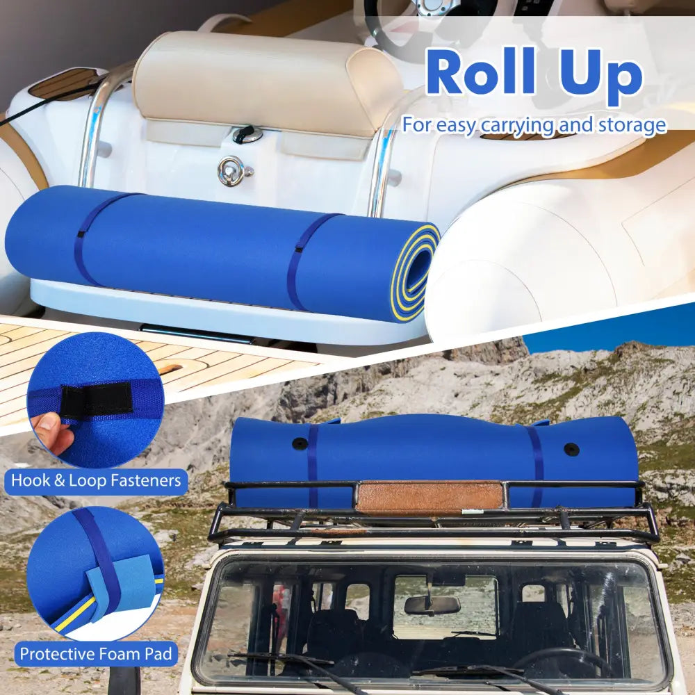 9’ x 6’ 3 Layer Floating Water Pad Foam Mat -Blue - Blue - Swimming