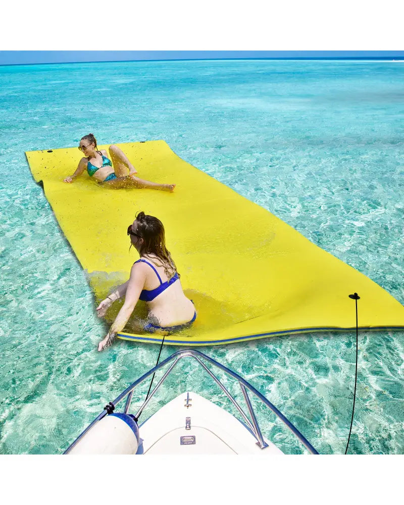 9’ x 6’ 3 Layer Floating Water Pad Foam Mat -Yellow - Yellow - Swimming