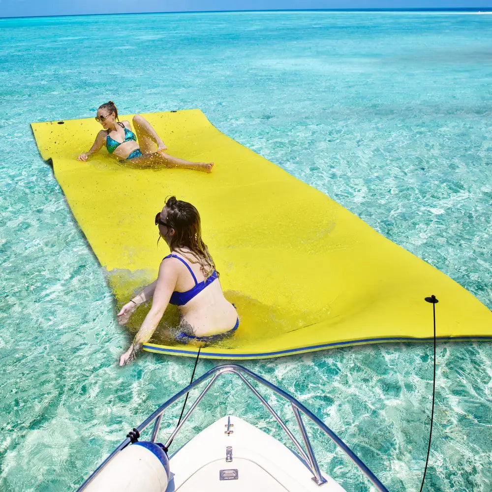 9’ x 6’ 3 Layer Floating Water Pad Foam Mat -Yellow - Yellow - Swimming