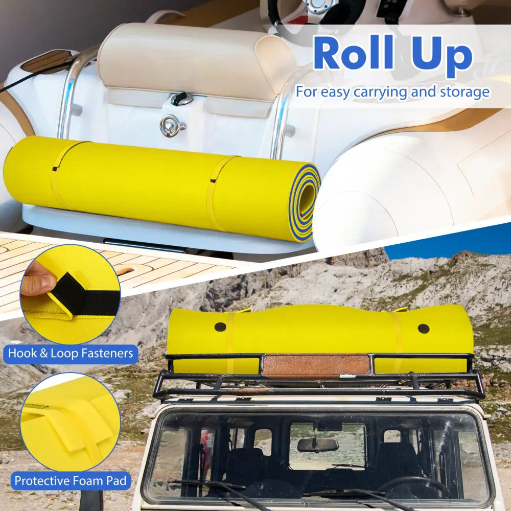9’ x 6’ 3 Layer Floating Water Pad Foam Mat -Yellow - Yellow - Swimming