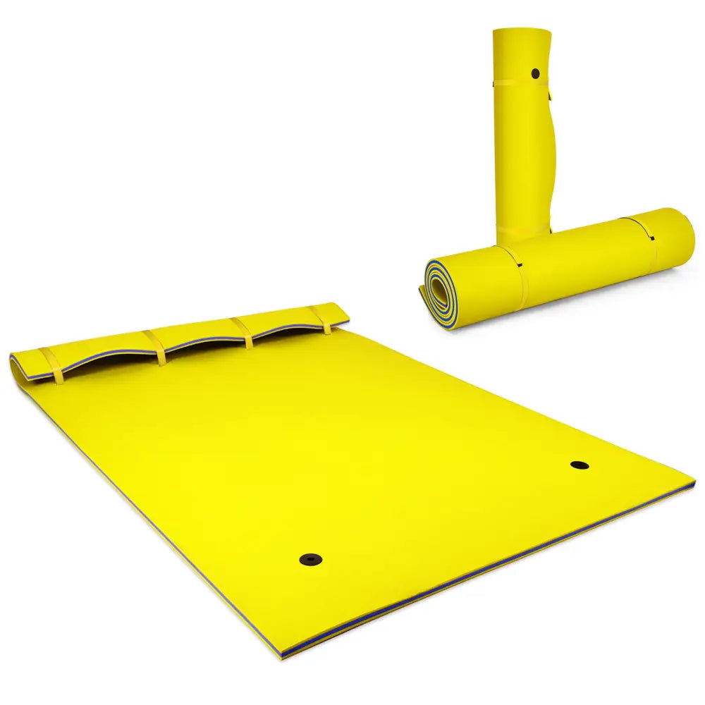 9’ x 6’ 3 Layer Floating Water Pad Foam Mat -Yellow - Yellow - Swimming