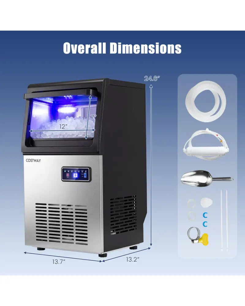 90 LBS/24H Commercial Nugget Ice Maker with Self-Cleaning - Ice Makers